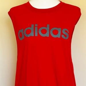 Adidas red, long tee-shirt